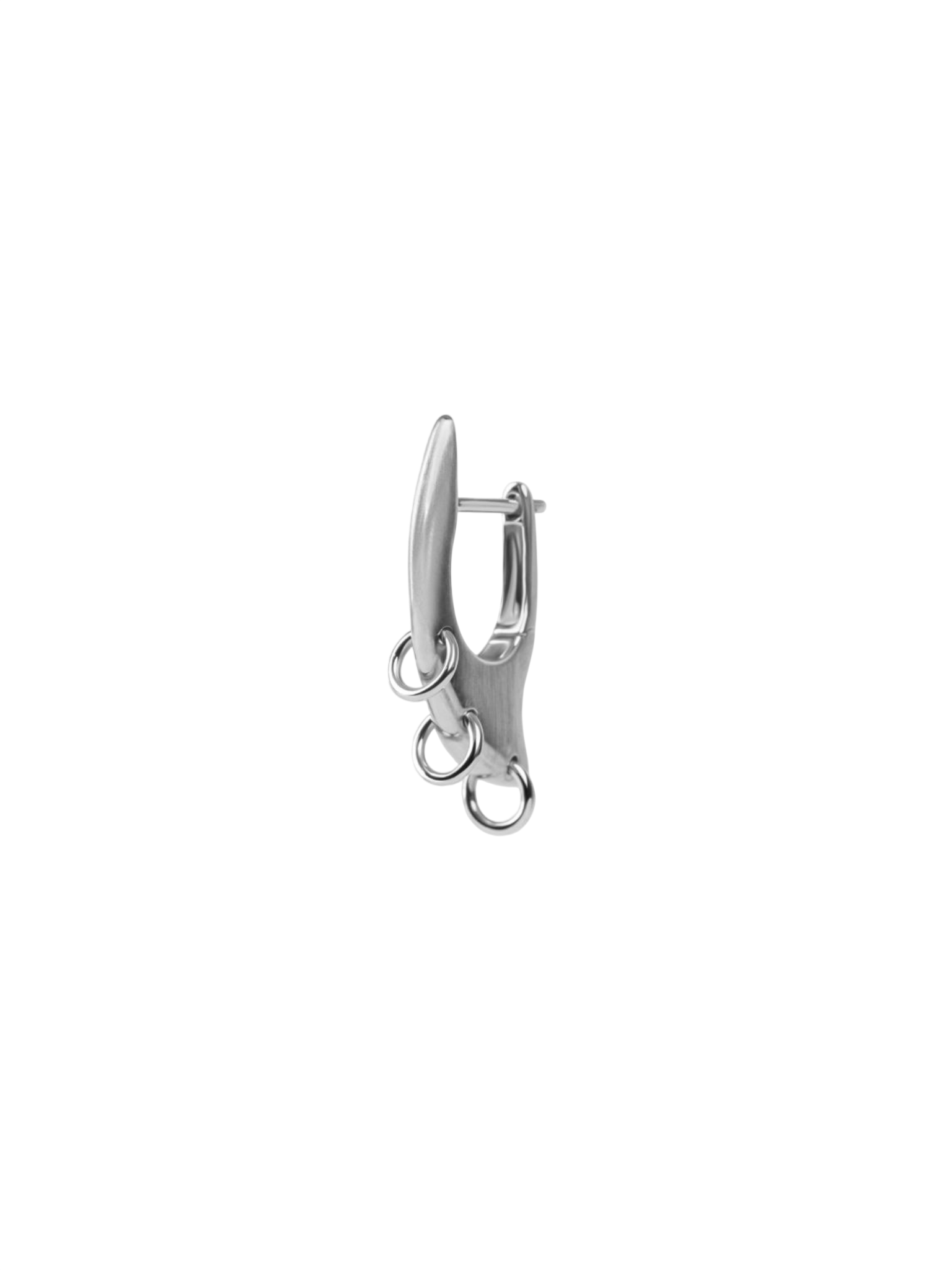 Sheena hoop earring, pierced, sterling silver and white gold